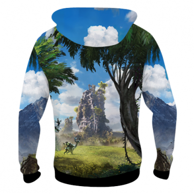 Чоловіча 3D худі Horizon Zero Dawn Ela and mechanical dinosaur 2