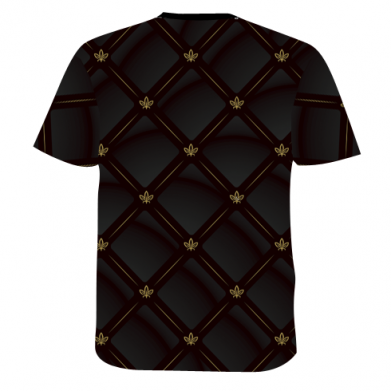 Мужская 3D футболка Black with gold quilted pattern 2