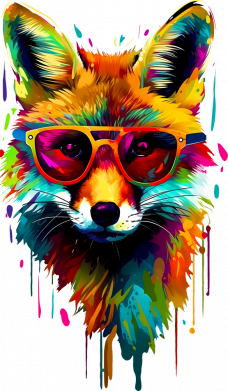 Термобутылка Viano Лиса в очках, пятна краски 2