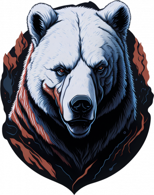 Премиум кепка Яростный белый медведь 2