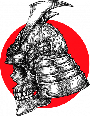 Принт Шеврон круглий Samurai skull, Фото № 2 - FATLINE