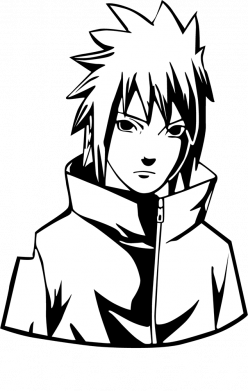 Худи оверсайз Uchiha Sasuke Black And White Art 2