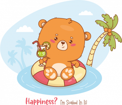 Повербанк 9000 mAh Unic Милий ведмедик плаває на надувному крузі з коктейлем 2