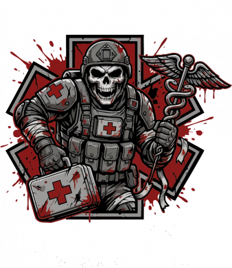 Женская футболка BLOOD. PAIN. WORK. Боевой медик 2