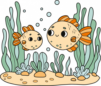 Принт Футболка оверсайз FATLINE Сім'я Риб. Веселі мама і малюк, Фото № 2 - FATLINE