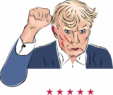 Кепка Дональд Трамп с поднятым кулаком в воздух и текст Боритесь! 2