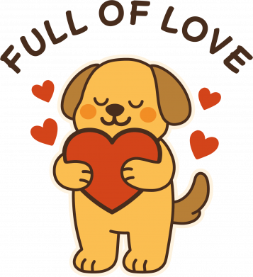 Шеврон прямоугольный Собака з сердечком 2