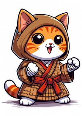 Бутылка для воды Veneto боевой котенок в кимоно 2