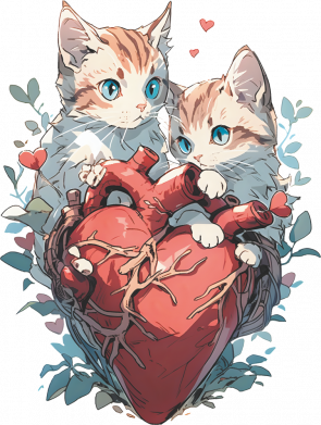 Шапка Сердце занято котиками 2