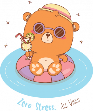 Повербанк 9000 mAh Unic Літній вайб з милим ведмедиком пляжником 2