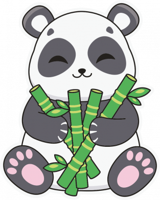 Шапка Милая панда и бамбук 2