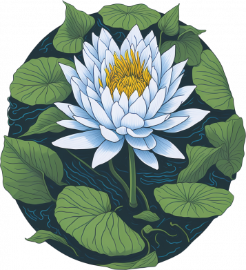 Футболка оверсайз FATLINE Біла водяна лілія 2