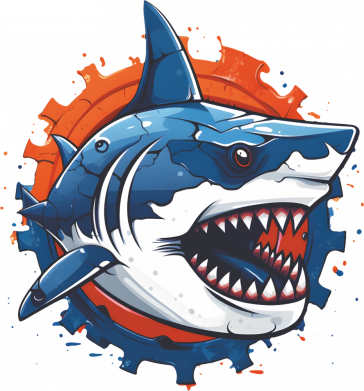 Женская футболка Акула и шестеренка 2