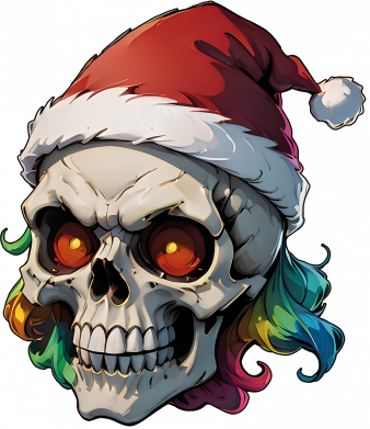 Термобутылка Viano Череп в шапочке Санты 2