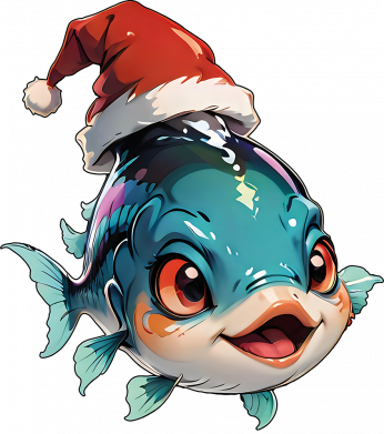 Мужские трусы Рыбка в шапке Санты 2