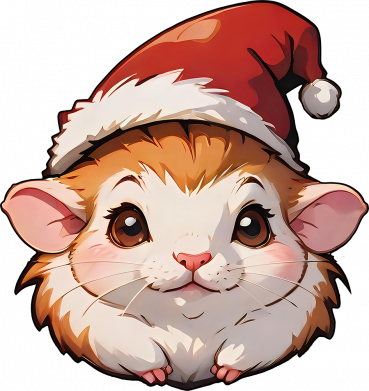 Хомячек в шапке Санты