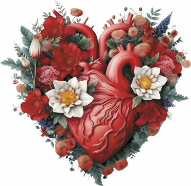 Жіночі труси Анатомічне серце у квітах 2