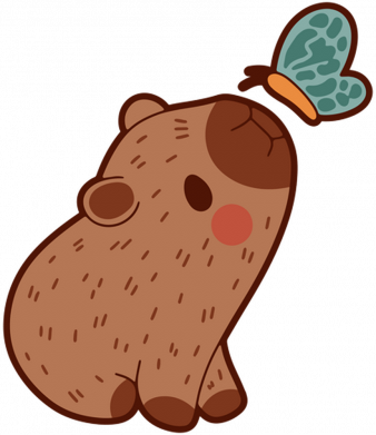 Шапка Капібара з метеликом 2