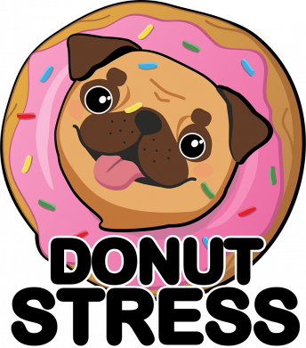 Женская футболка Мопс заедает стресс 2