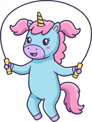 Єдиноріг скаче на скакалці