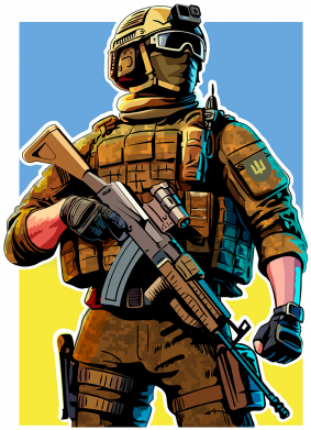 Мужская футболка Stedman Принт Воин ВСУ 2