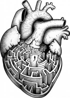 Мужская футболка Stedman Сердце лабиринт с человечком внутри 2