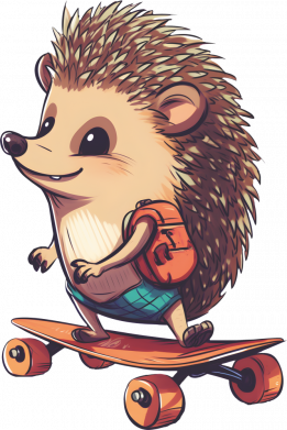 Шапка Ёжик на скейтборде рисунок 2