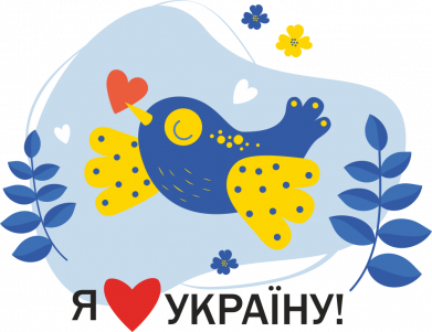 Шеврон щит Пташка любить Україну 2