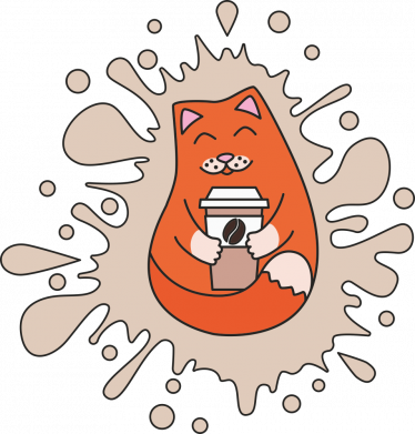 Чехол из раздела Авторские принты Котик пьёт кофе для Apple iPhone SE 2020 2