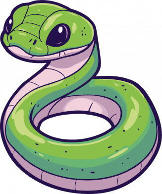 Женская футболка Мультяшная змейка 2