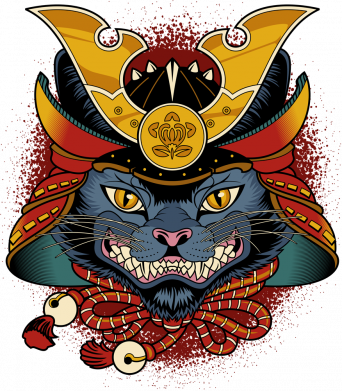 Кружка двоколірна 320ml Samurai cat 2