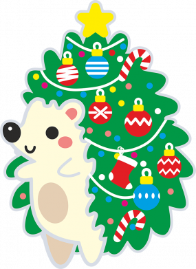 Шеврон круглый Новогодний ёж-ёлка 2