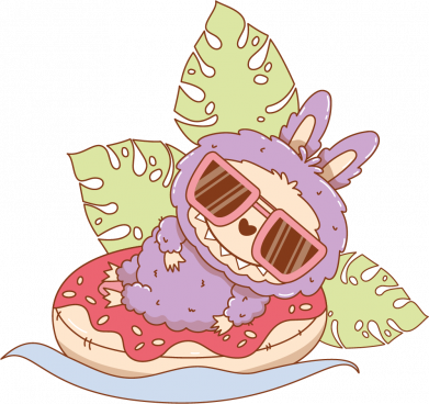 Повербанк 9000 mAh Unic Пляжник Лабубу плаває на пончику 2