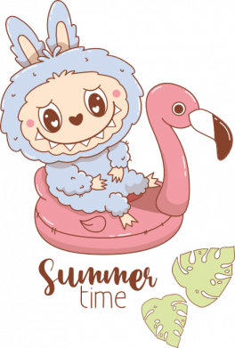 Повербанк 9000 mAh Unic Монстр Лабубу і рожевий фламінго 2