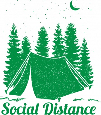 Шеврон круглый Camping social distance 2