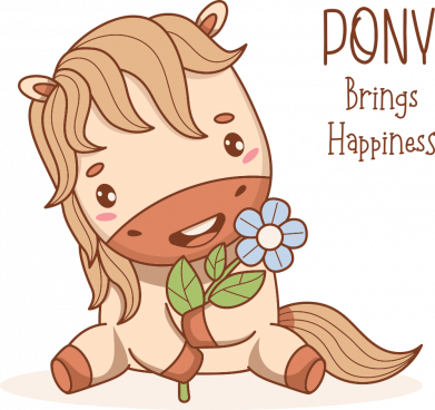 Термобутылка Viano Счастливый пони с цветком 2