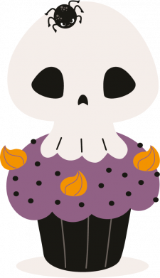 Солодкий Хелловін. Кекс Череп