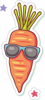 Маска для лица морковь яркая цветная в очках 2