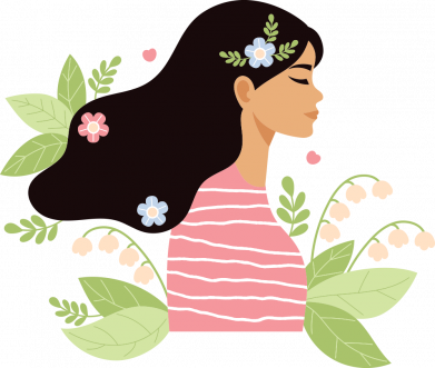 Кружка 320ml Жінка з довгим волоссям Весна 2