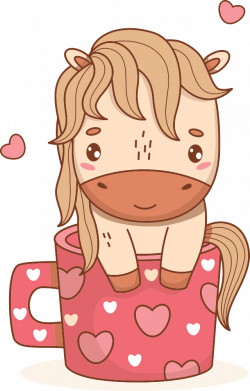 Термобутылка Viano Влюбленная лошадка в чашке 2