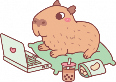 Принт Чохол для Oppo Reno 5 Lite Capybara With Laptop, Фото № 2 - FATLINE
