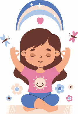 Худі утеплене Дівчина медитує під веселкою 2