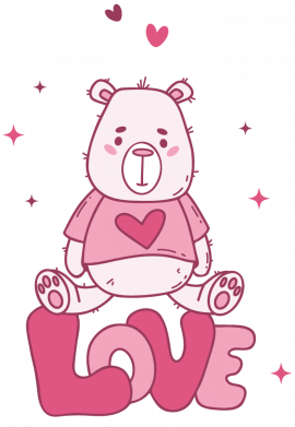 Шеврон прямоугольный Любовь и милый медвежонок 2