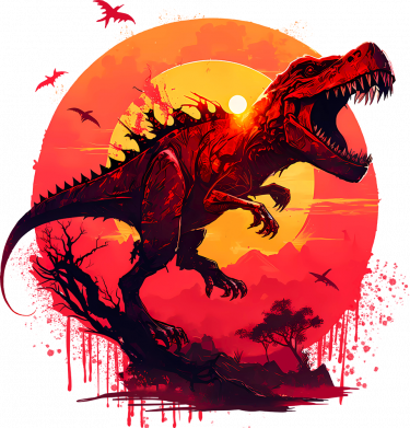 Фляга Тиранозавр на фоне солнца 2