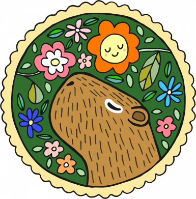 Шапка Копібара та Квіти 2