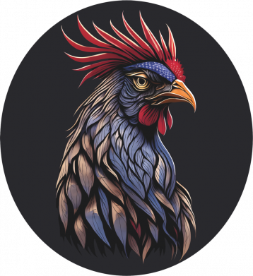 Шеврон круглий Американський півень 2