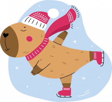 Женская футболка Капибара на коньках 2