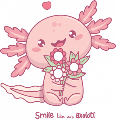 Футболка преміум дитяча FATLINE Усмішка щасливого Аксолотля з квітами 2