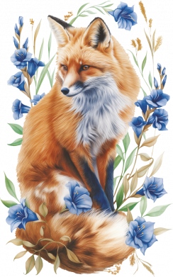 Термобутылка Viano Лиса с цветами 2