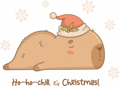 Мужская футболка Stedman Но-Но! Спящий Рождественский капибара 2